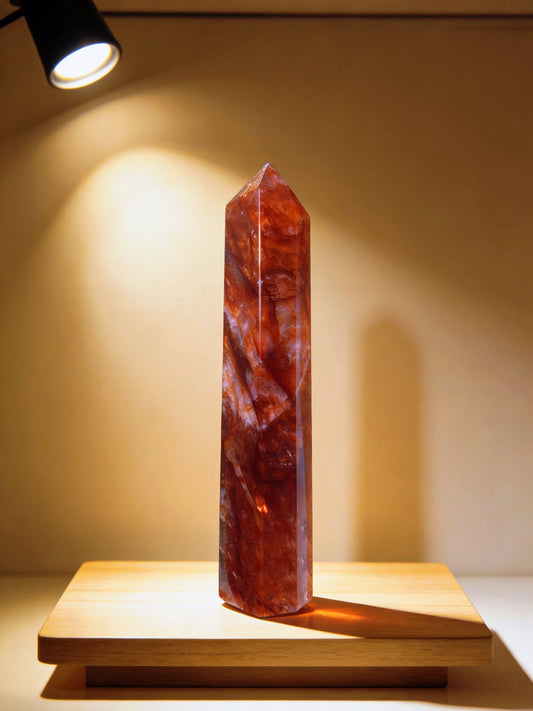 Fire Quartz (Hematoid Quartz) Large Tower