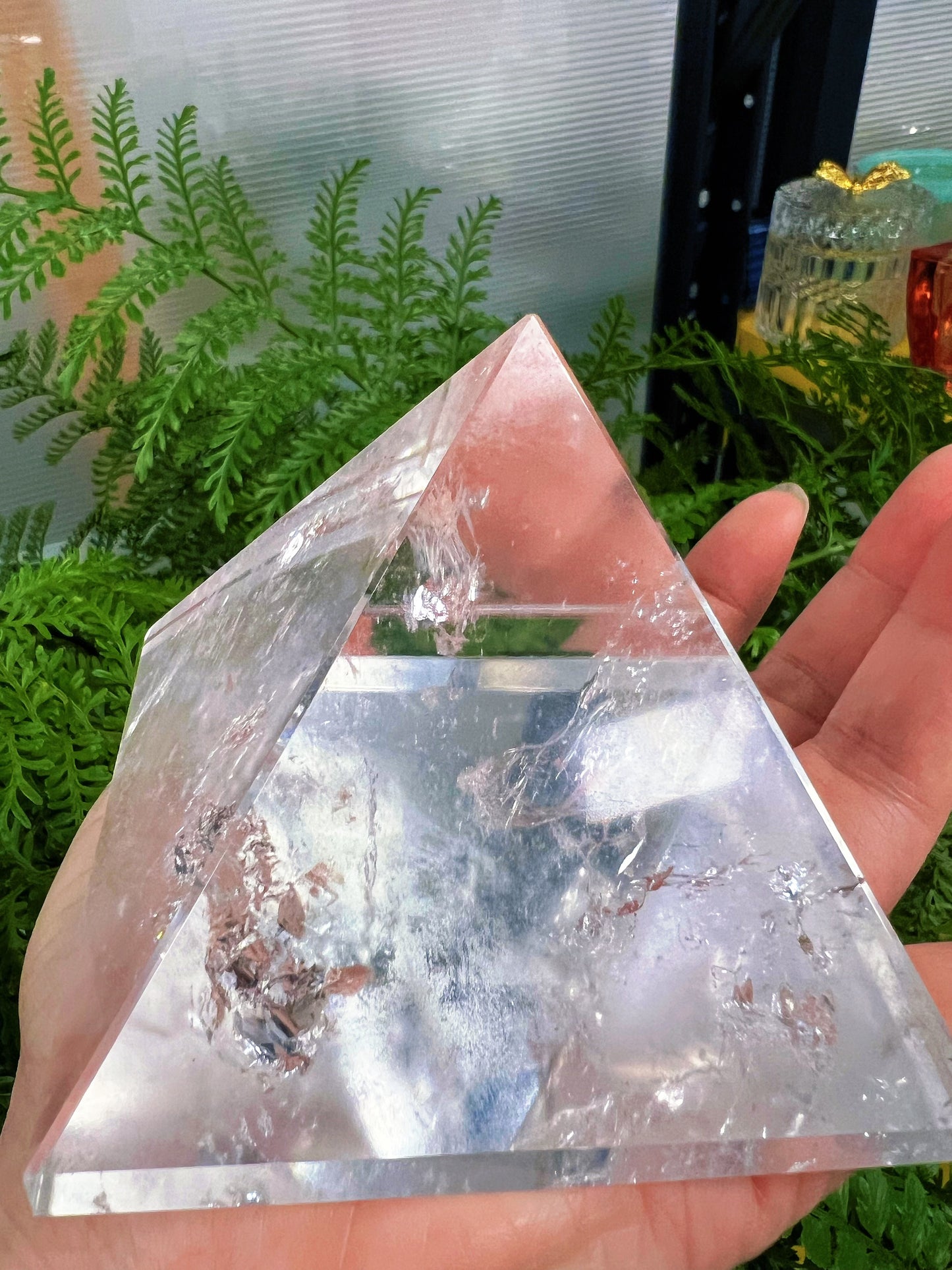 Clear Quartz Pyramid - Premium Natural Crystal Pyramid
