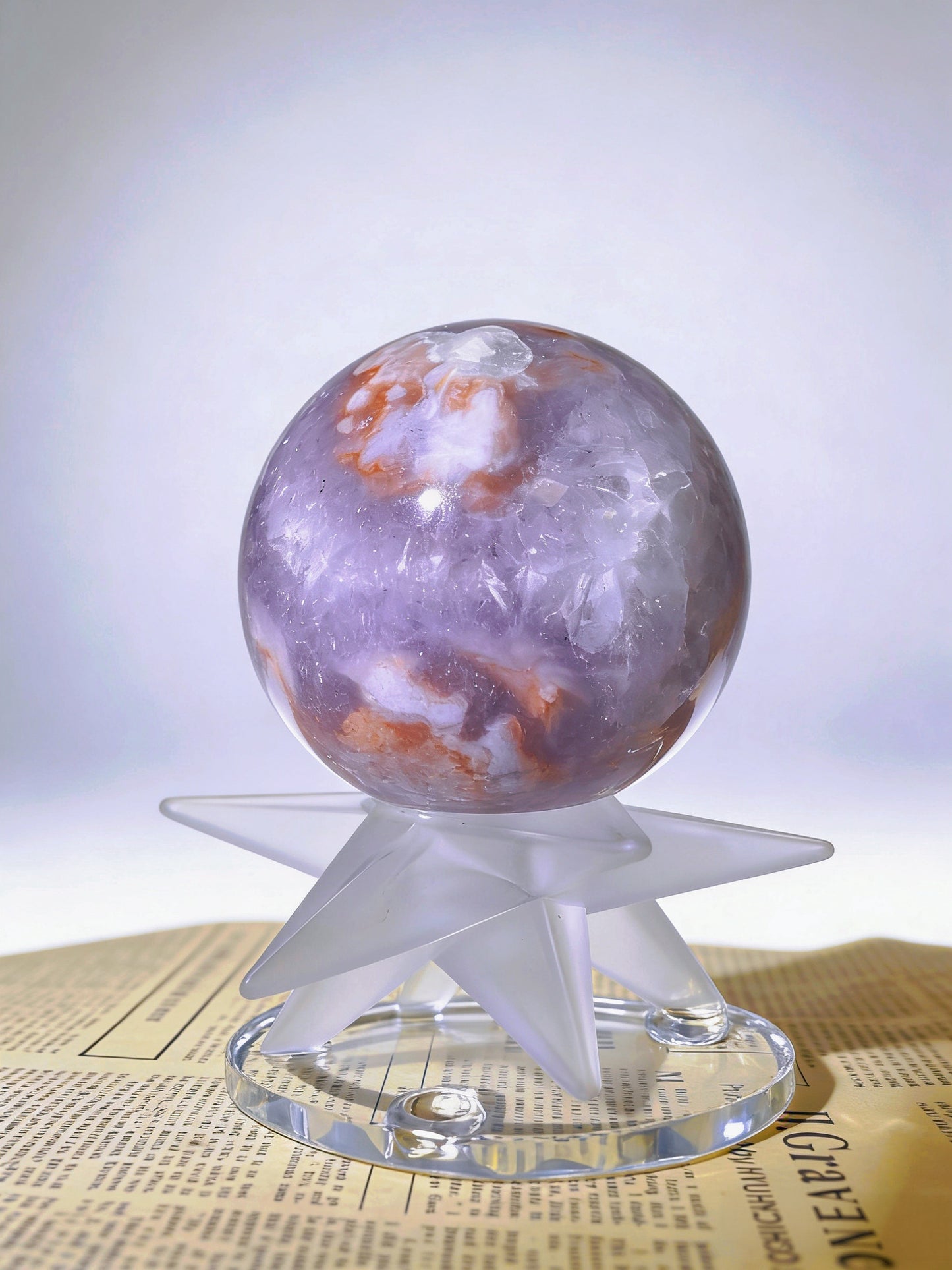 Natural Purple Pink Sakura Agate Sphere