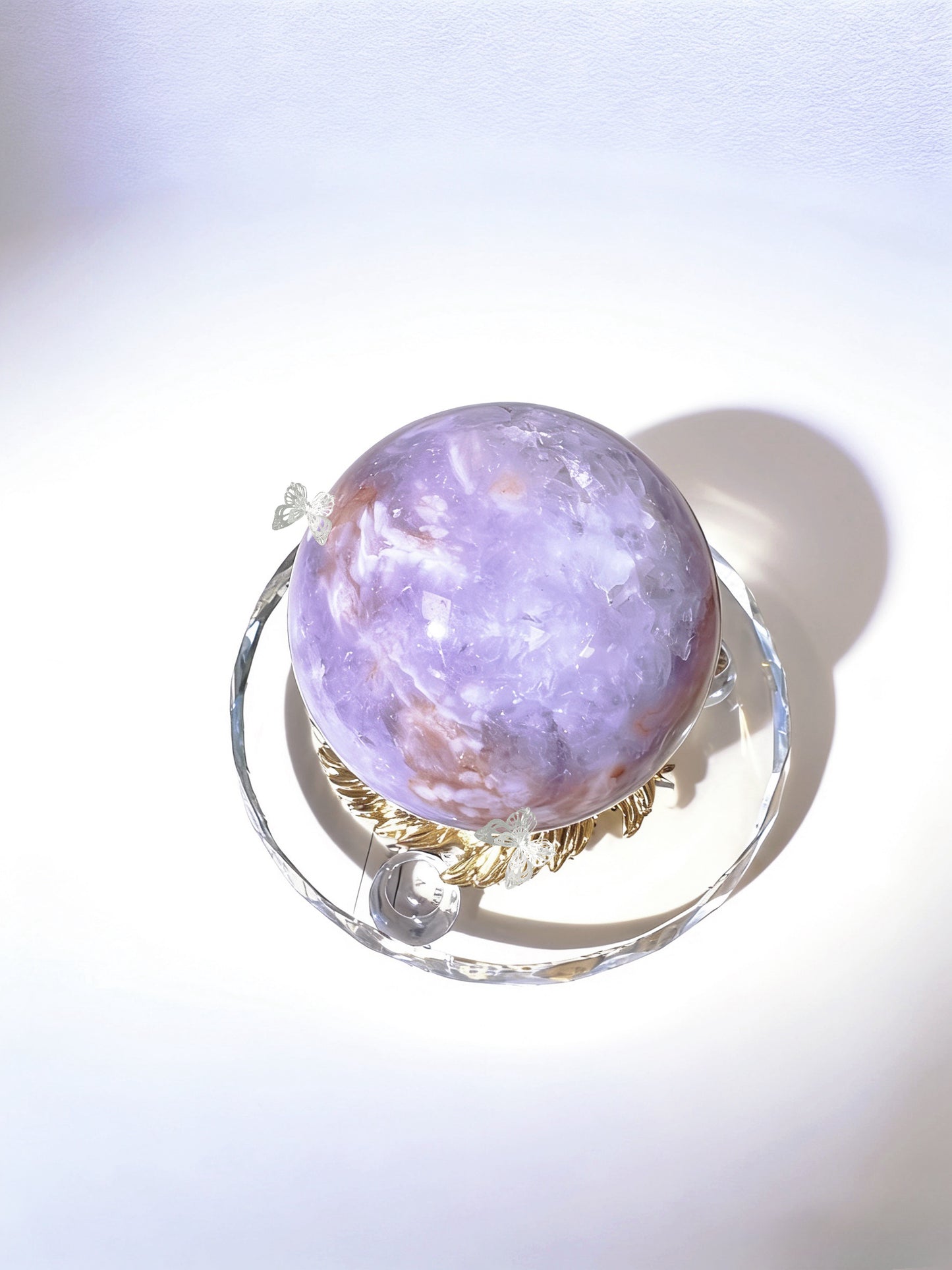 Natural Purple Pink Sakura Agate Sphere