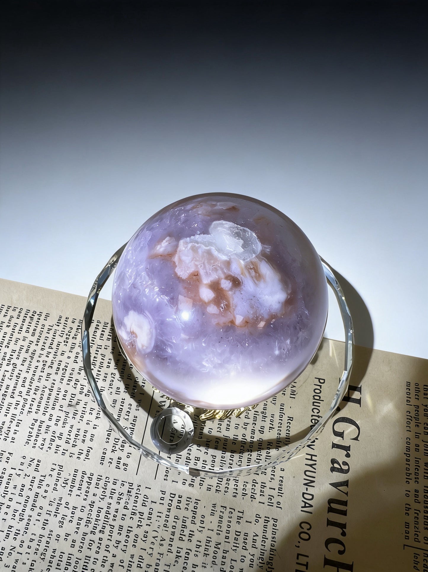 Natural Purple Pink Sakura Agate Sphere